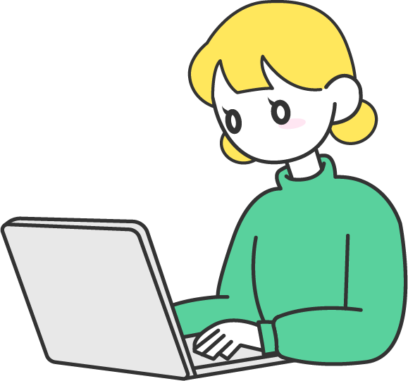 パソコンを触るファンのイラスト